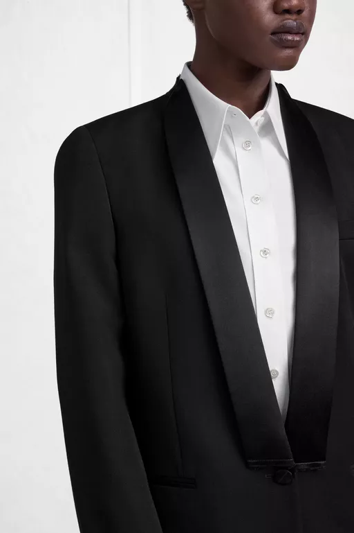 Virgin Wool Tuxedo Blazer - Jackets