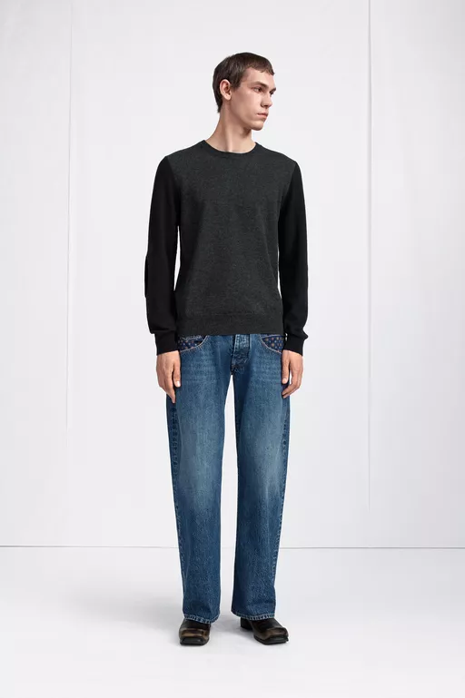 Two-Tone Wool Crewneck - Knitwear