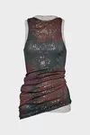 Hellblau - Drapiertes Top mit Print