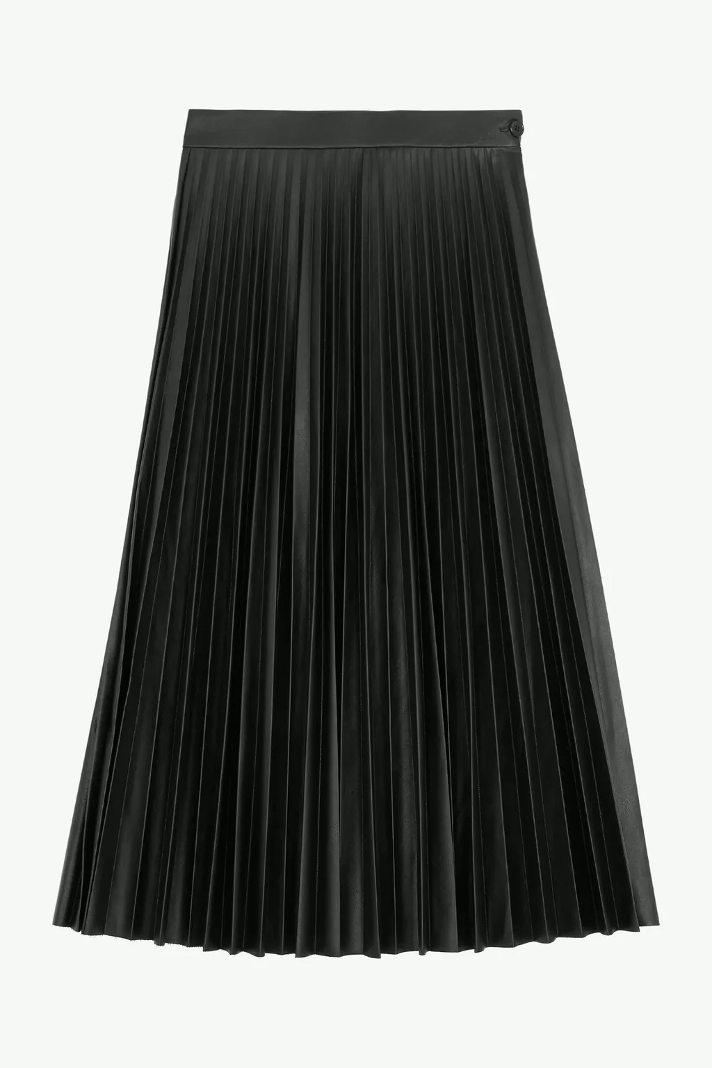Black Pleated Faux Leather Midi Skirt | MM6 Official