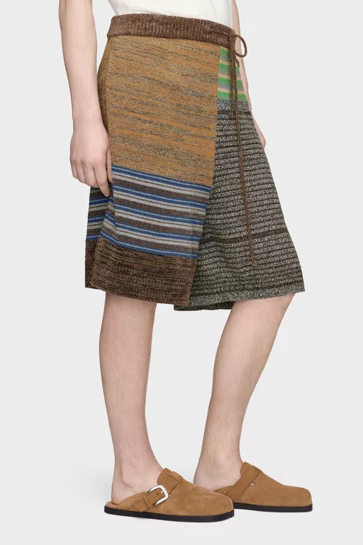 Pantalones cortos de punto con patchwork - Pantalones cortos