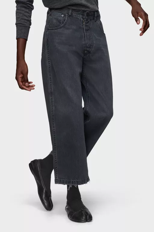 Straight-leg cropped jeans - Denim