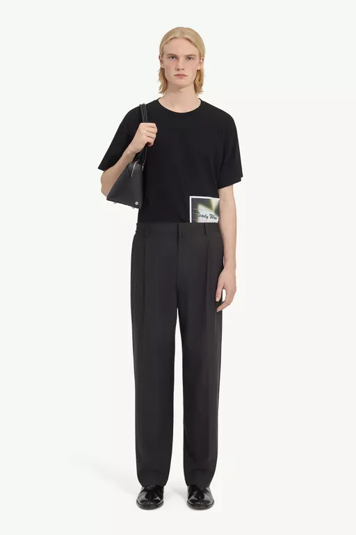 Pantaloni in tessuto camiceria di lana - Pantaloni