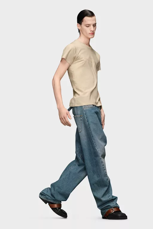 Diagonal Seam Jeans - Denim