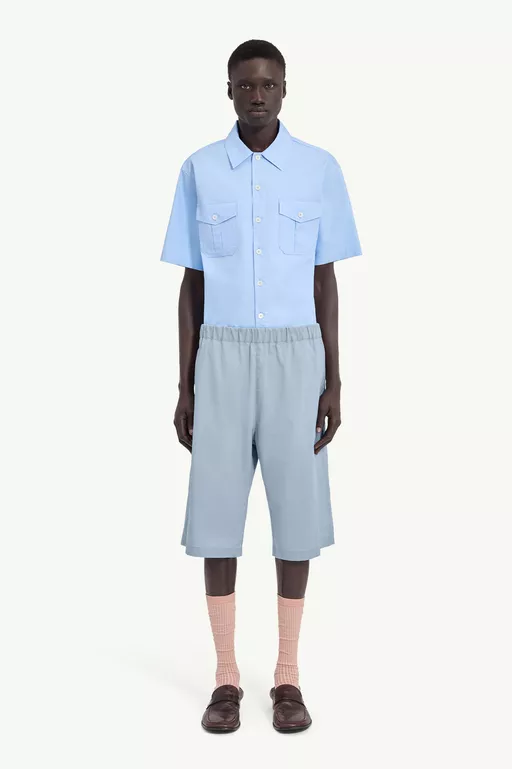 Washed Cotton Elasticated Shorts - Shorts