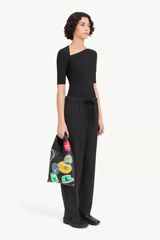 Drawstring wool shirting trousers - Pants