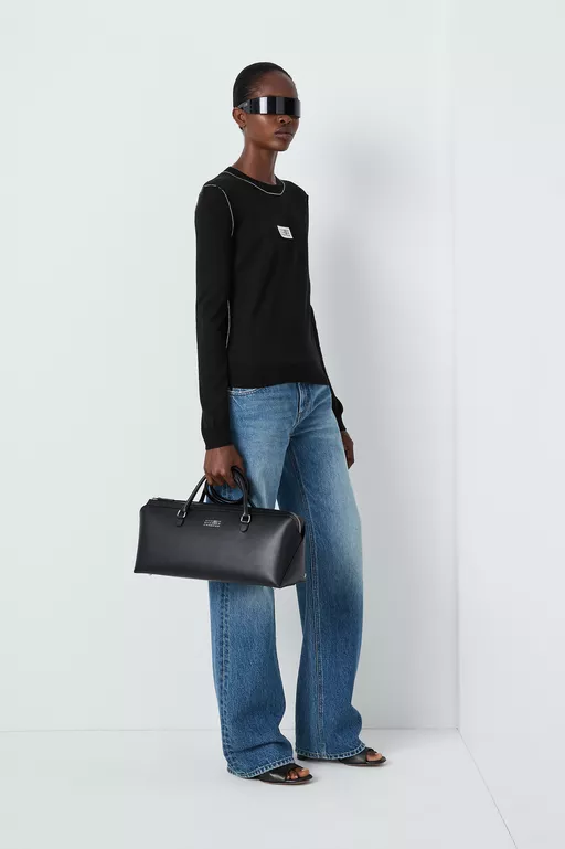 Contrast-trimmed wool blend knit jumper - Knitwear