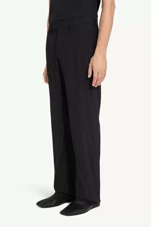 Zerknitterte Hose aus Wollmischgewebe - Hosen