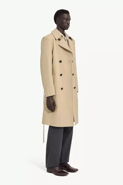 Double-Breasted Belted Trench Coat - Raincoats