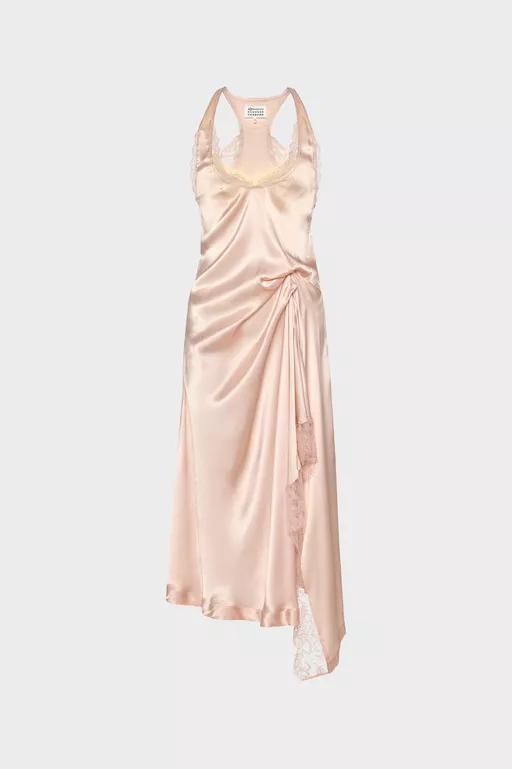 Abito sottoveste midi in pizzo di seta - Vestiti Midi