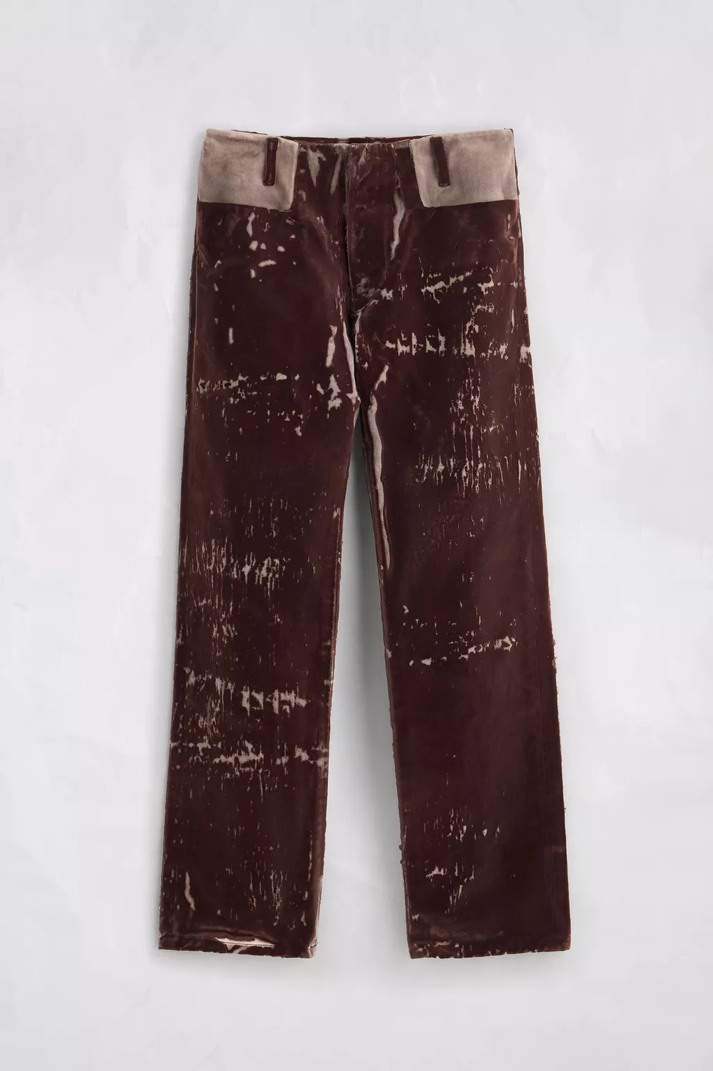 Adobe Brown Flocked Denim Trousers | Maison Margiela Official