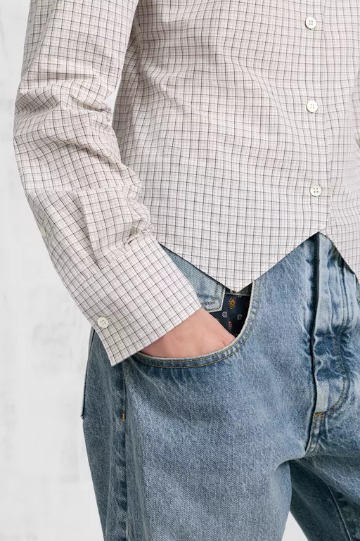 Check Cotton Swallowtail Shirt - Shirts