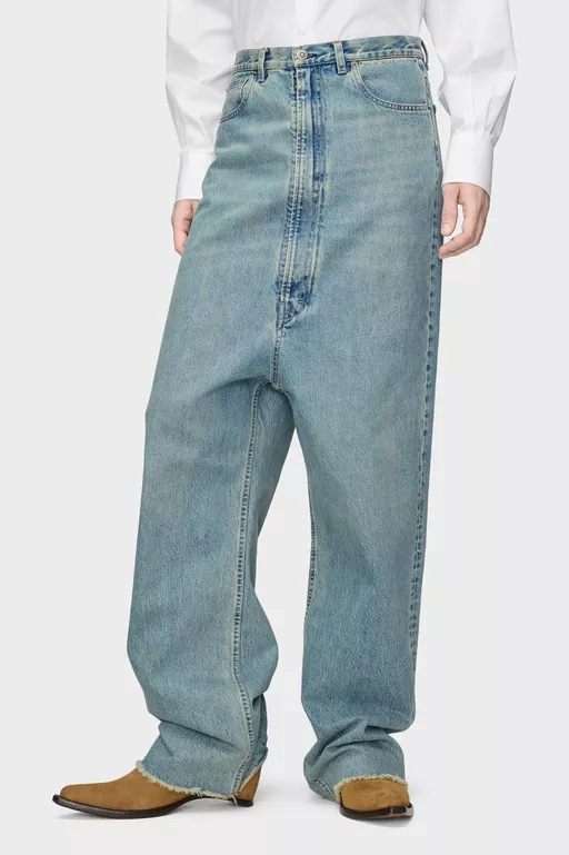 Dropped-Rise Denim Jeans - Denim