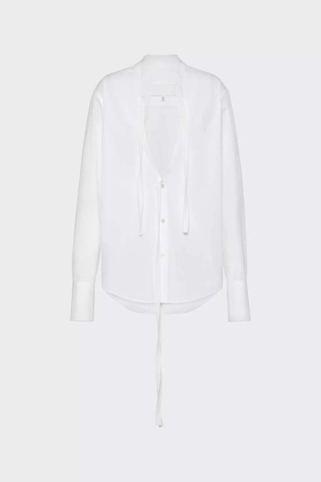 White V-Neck Cotton Shirt | Maison Margiela Official