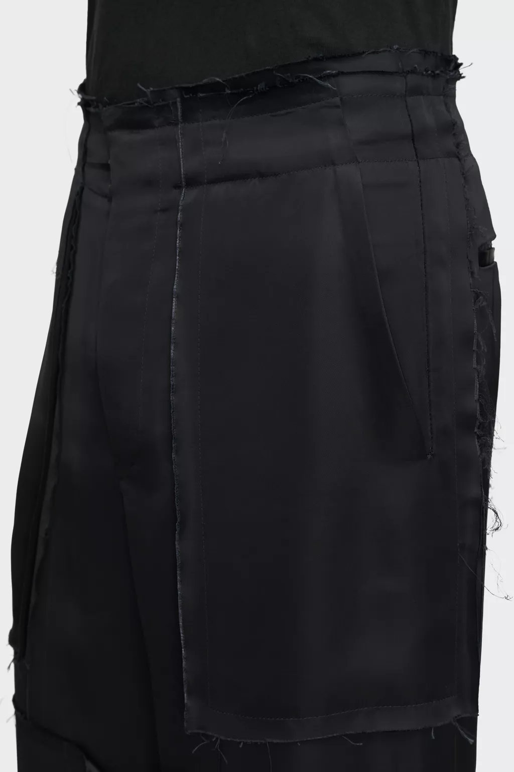 Black Patchwork Satin Trousers | Maison Margiela Official
