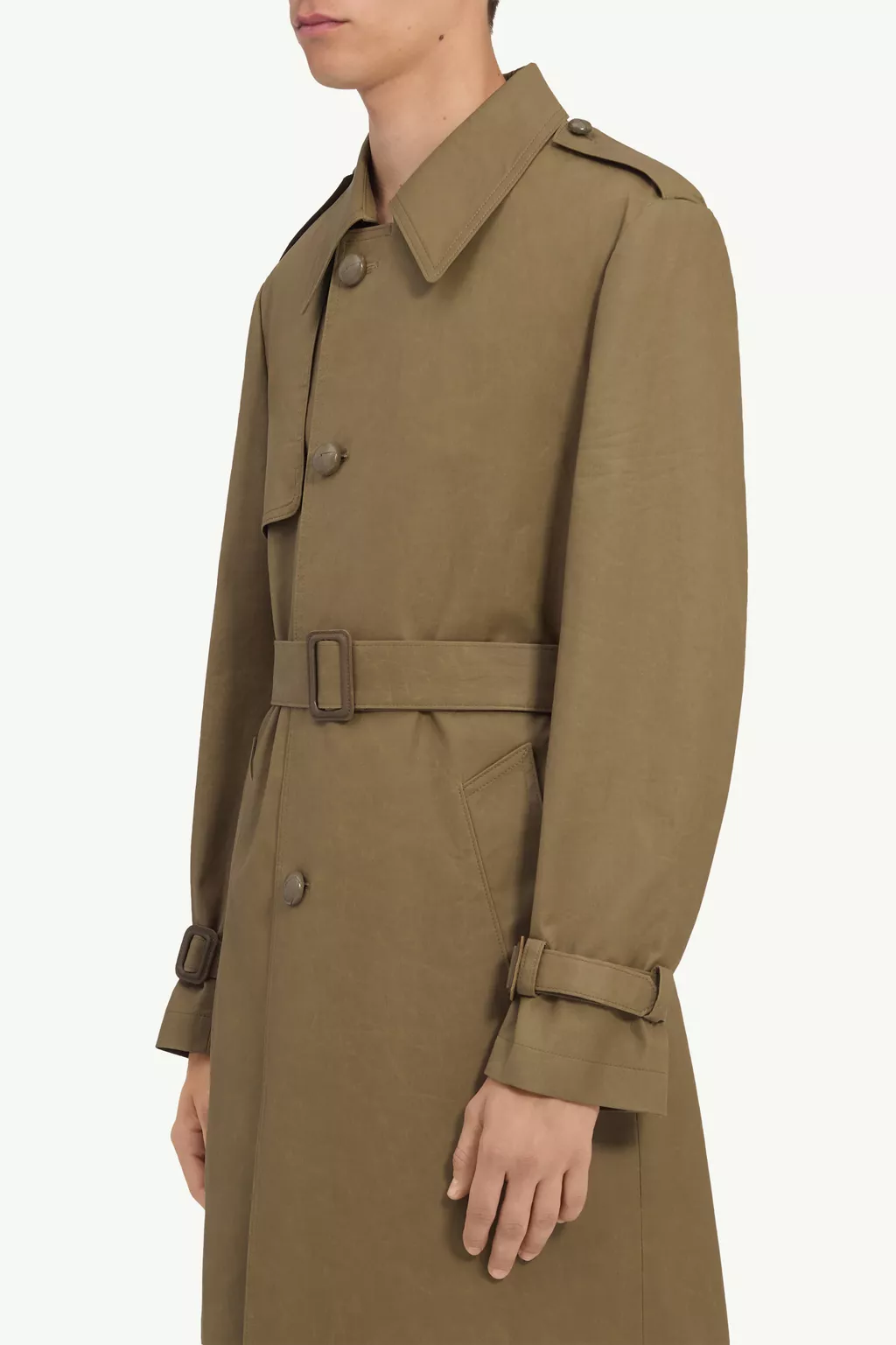 Yellow Coated cotton trench coat | MM6 Official