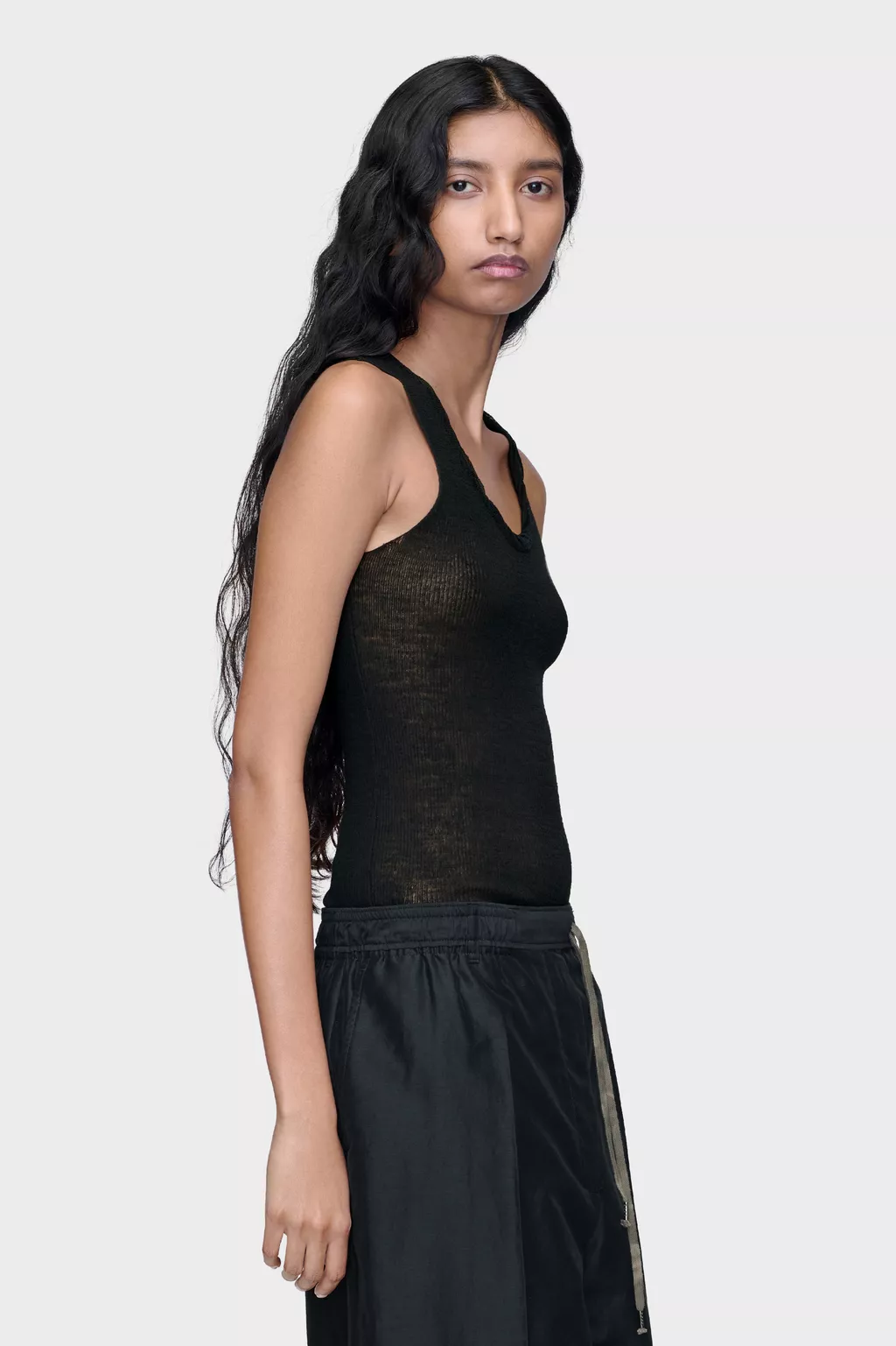 Black Twisted Knit Tank Top | Maison Margiela Official