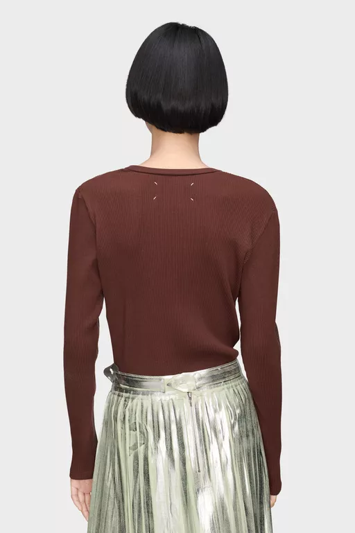 Silver Print Long-Sleeve Top - Short-sleeved Top
