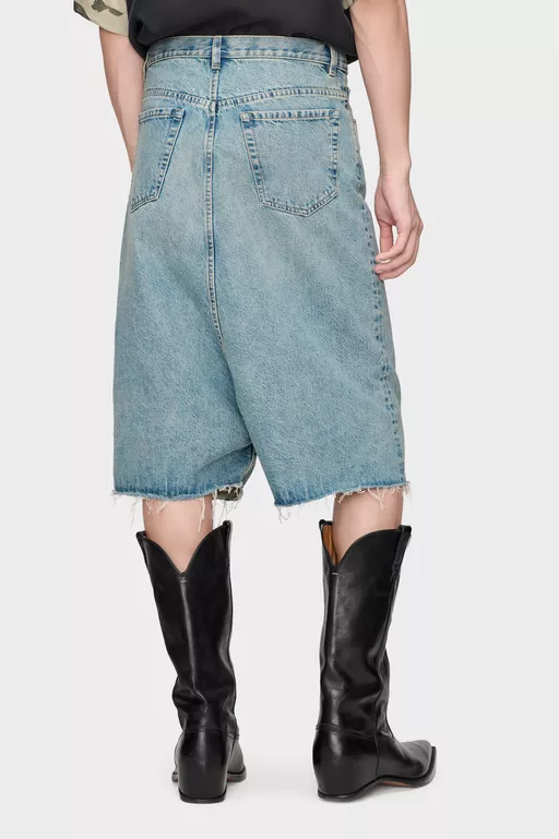 Dropped-Rise Denim Bermudas - Shorts