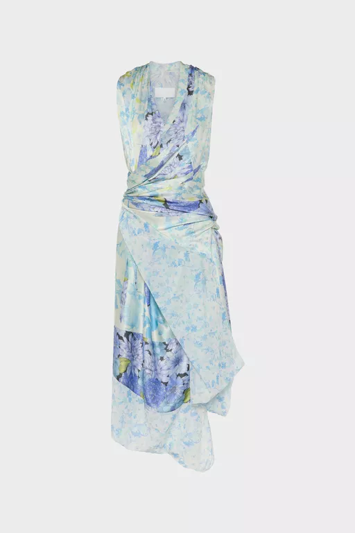 Floral Drape Wrap Dress