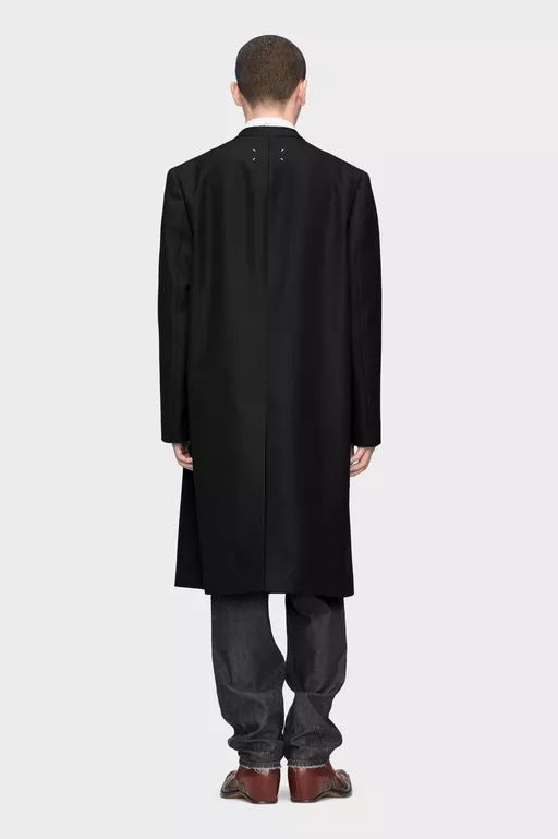 Folded Collar Wool Overcoat - Coats