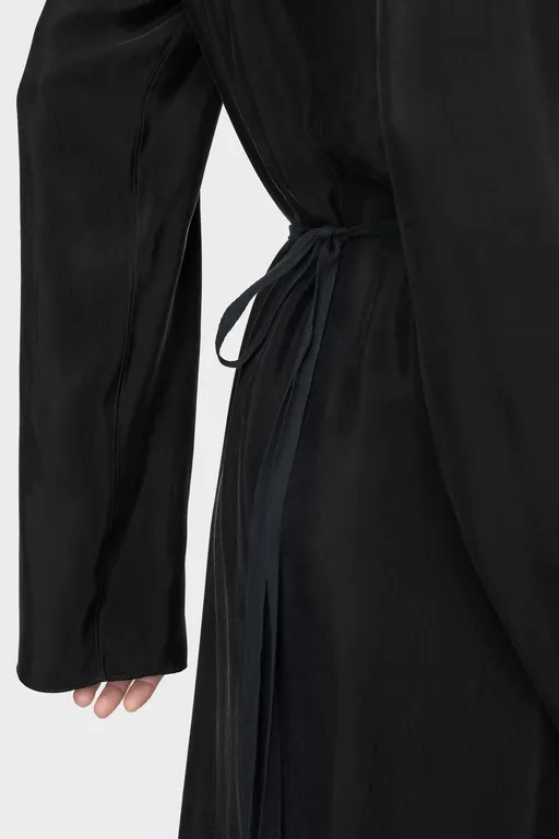 Draped Shirt Dress - Midi Dress
