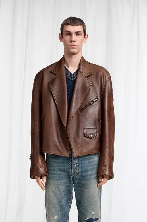 Biker Leather Jacket - Jackets