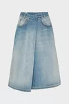 Blue jeans - Wrap Denim Midi Skirt