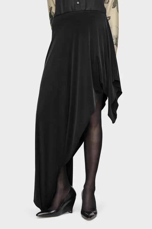 Draped Long Skirt - Midi Skirts
