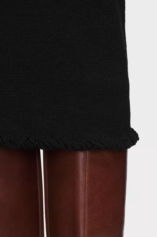 Ribbed Wool Midi Skirt - Midi Skirts