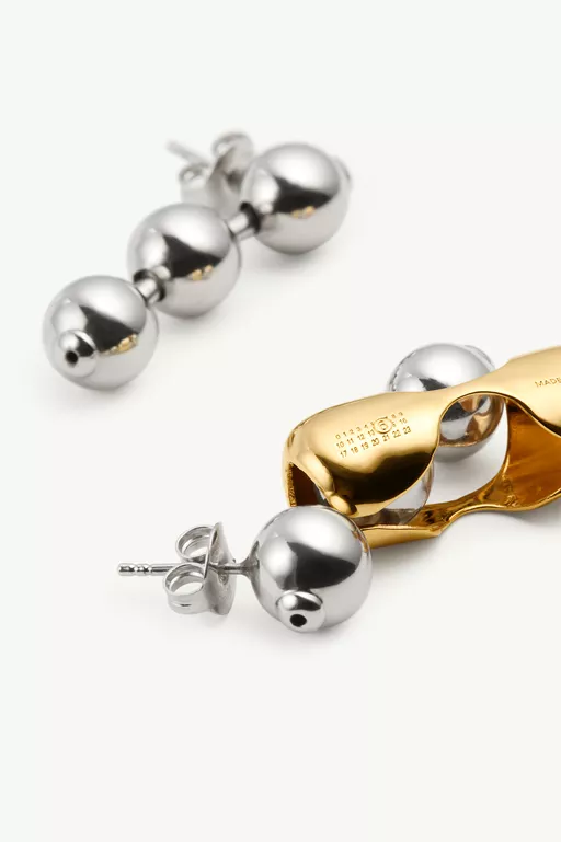 Two-tone orb drop earrings - Earrings
