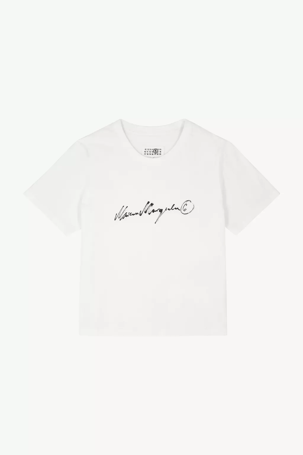 White Overdyed handwritten-print T-shirt | MM6 Official
