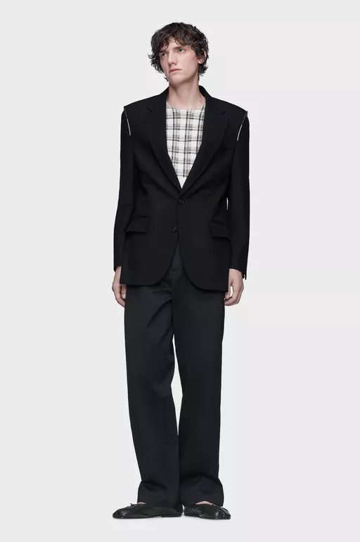 Waxed cotton wide-leg trousers - Pants