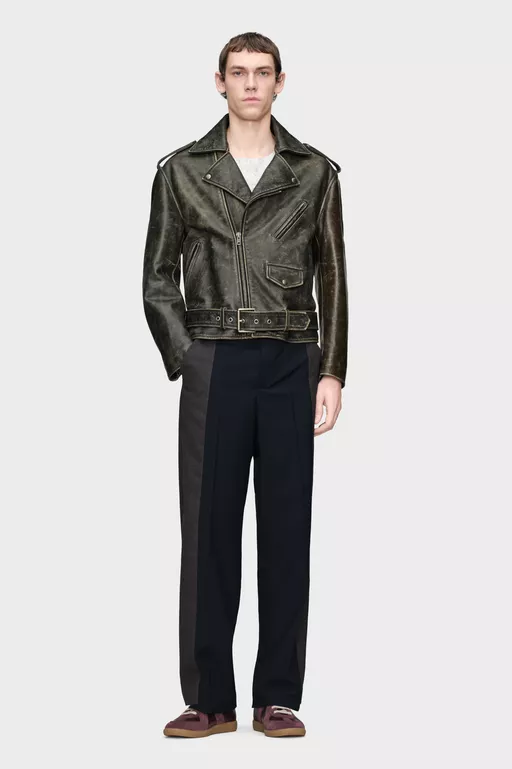 Two-Tone Wool Trousers - Pants