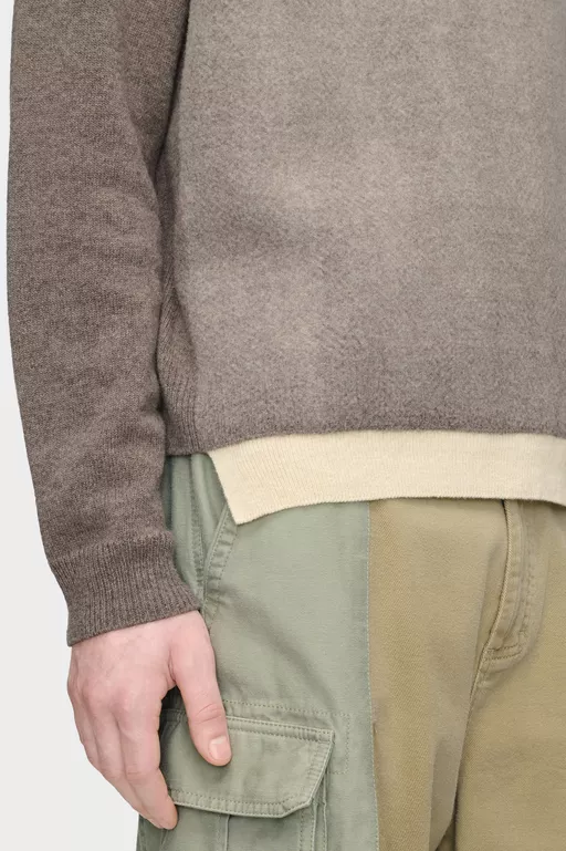 Fused Knit Wool Crewneck Sweater - Knitwear