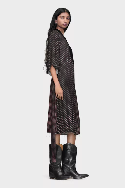 Printed Midi Shirt Dress - Midi Dress