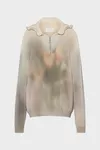 Ecru - Zip Knit Pullover