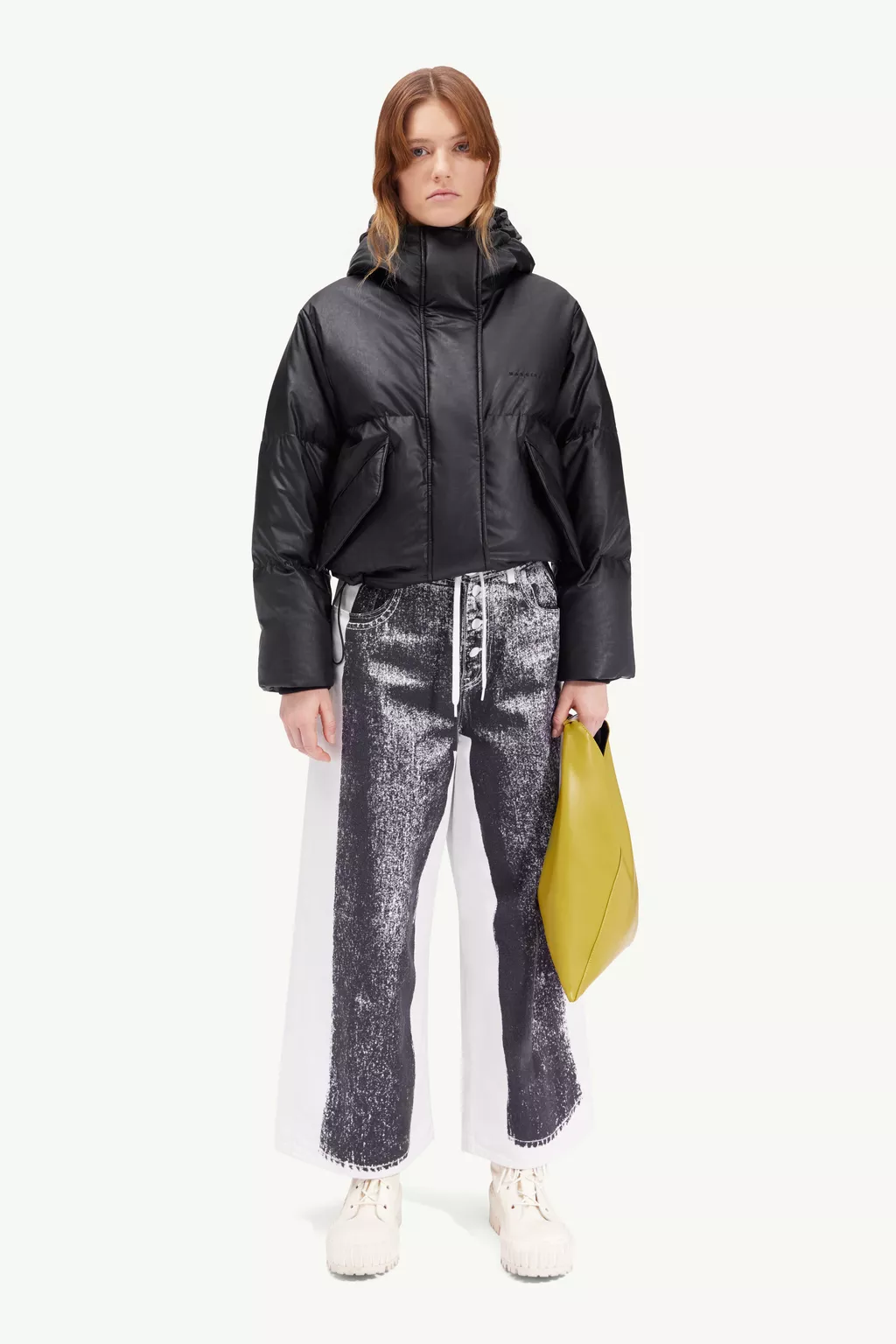 Black Faux leather jacket | MM6 Official