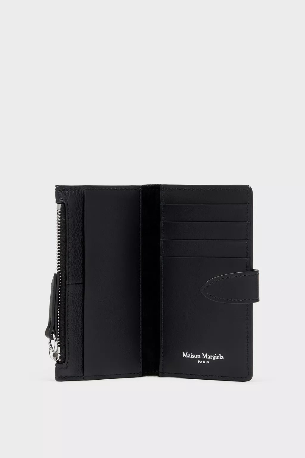 4ステッチ レザー ジップカードホルダー ブラック | Maison Margiela公式