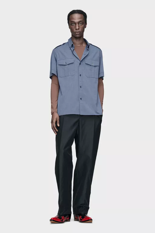 Folded Collar Short-Sleeve Shirt - Short-sleeved Shirt