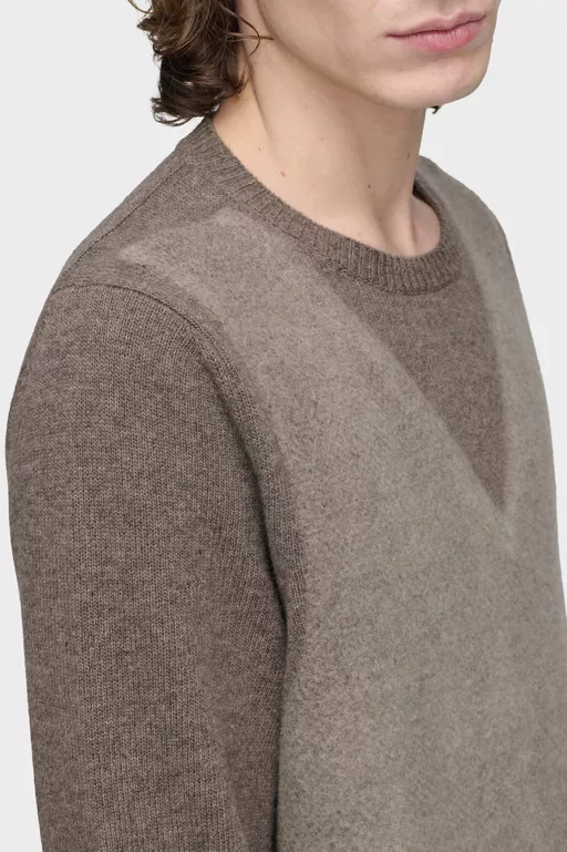 Fused Knit Wool Crewneck Sweater - Crewneck