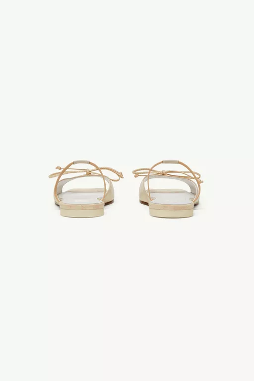 Bow-detailed leather slingback shoes - Sandals