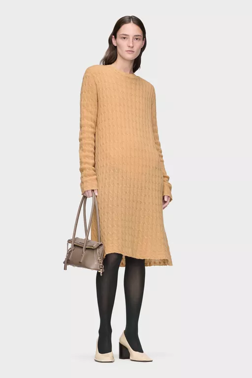 Wool Cashmere Knit Midi Dress - Midi Dress