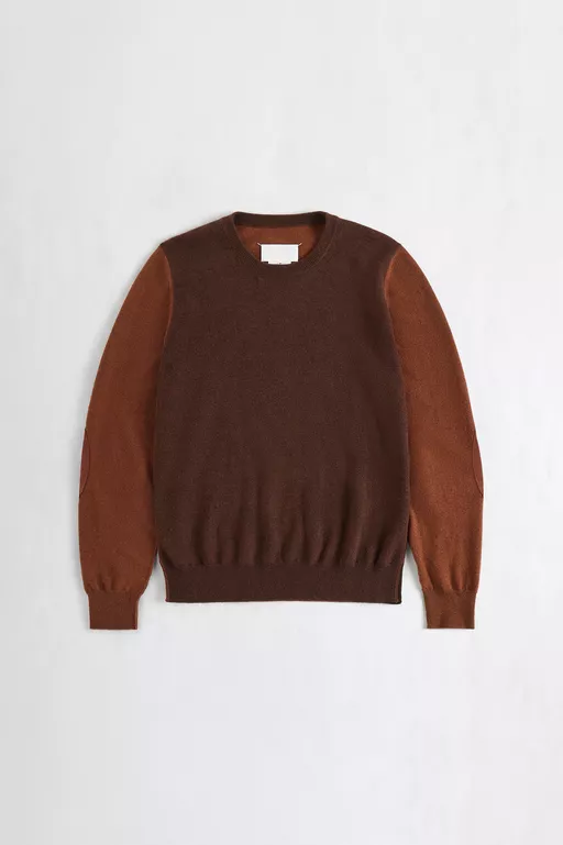 Two-Tone Wool Crewneck - Knitwear