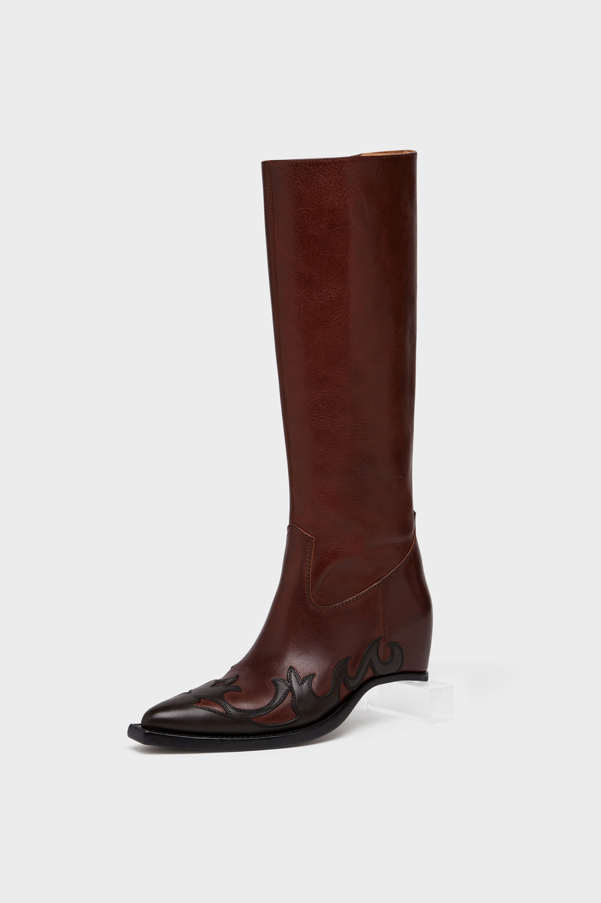 Maison Margiela Heel-less Western Knee Boot Woman Brown