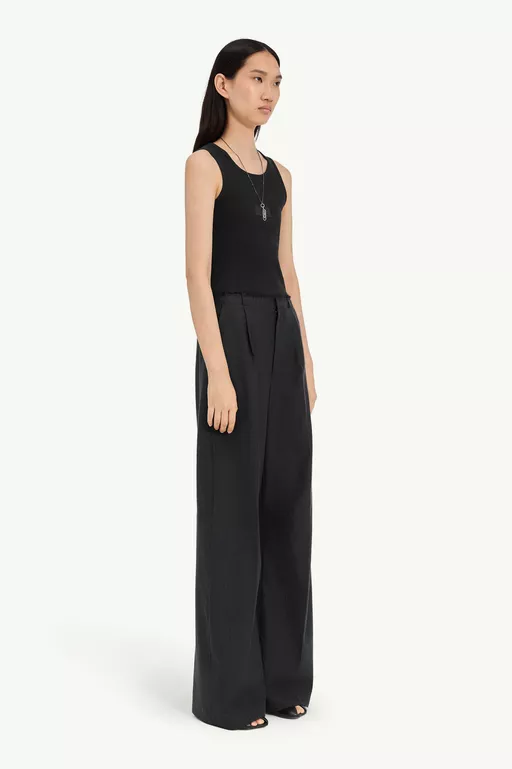 Pinstripe wool wide-leg trousers - Pants