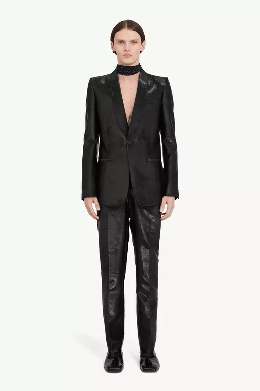 Distressed jacquard trousers - Pants