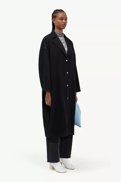 Oversized indigo denim coat - Coats