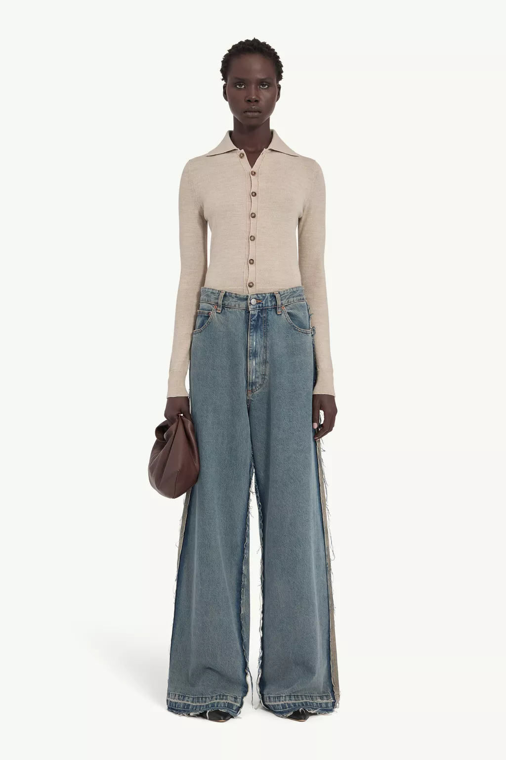 パンツ marge Gray Wide-leg jeans | MM6 Official