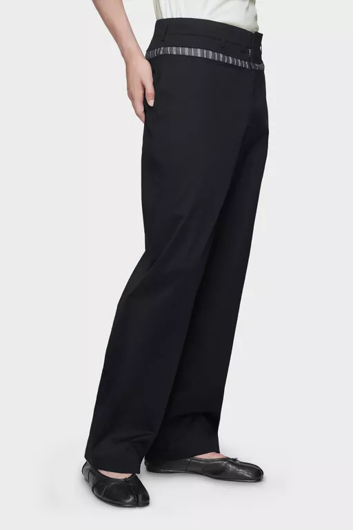 Waxed cotton wide-leg trousers - Pants